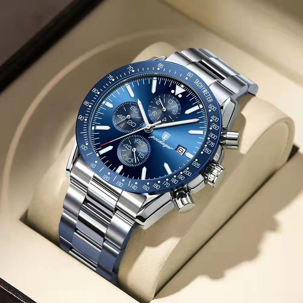 Poedagar Luxury Men Watch High Quality Fashion Chronograph Waterproof
