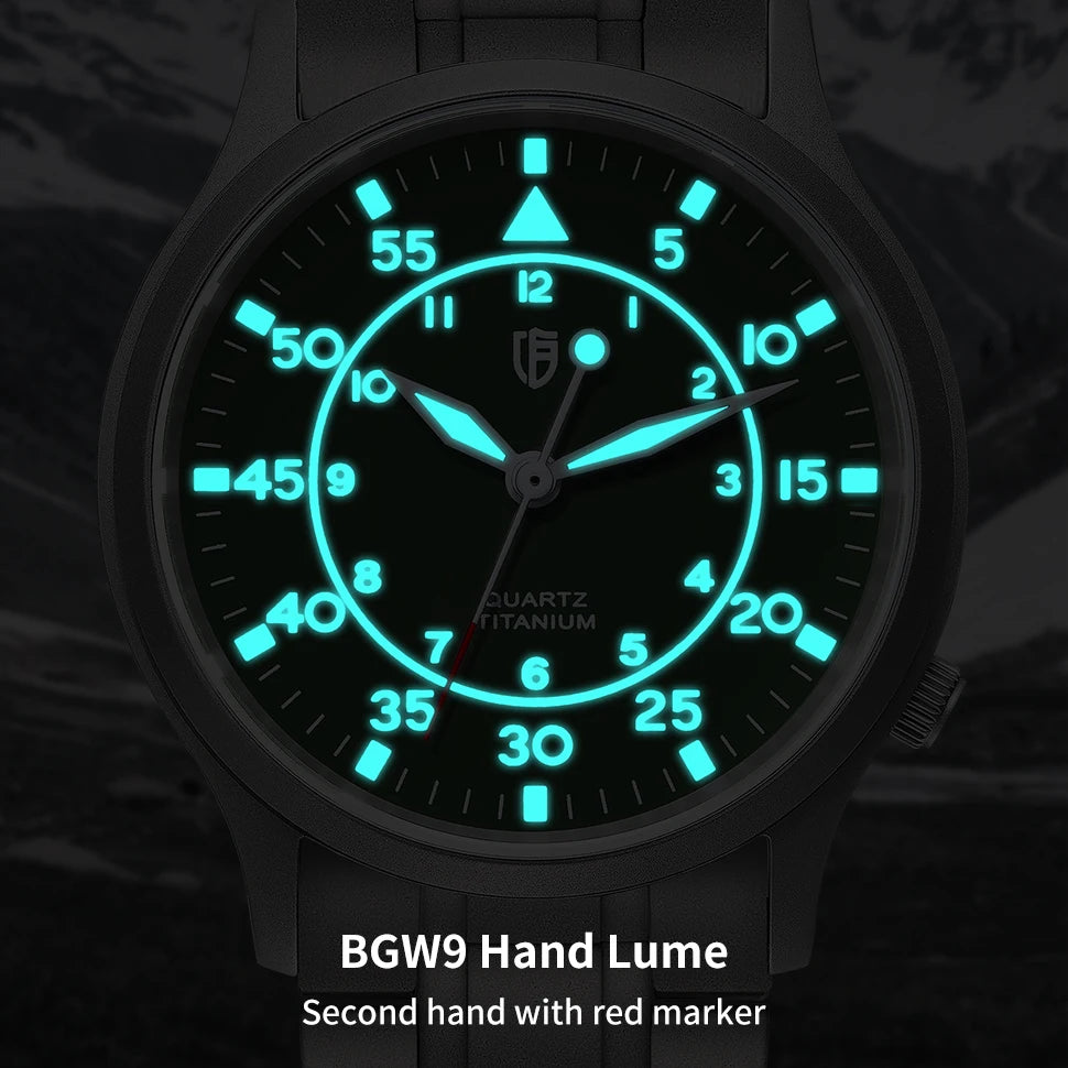 BERNY Titanium Watch for Men AR Coating Sapphire Fashion Wristwatch
