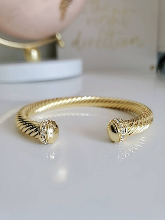 Open Gold Large Statement Bangle