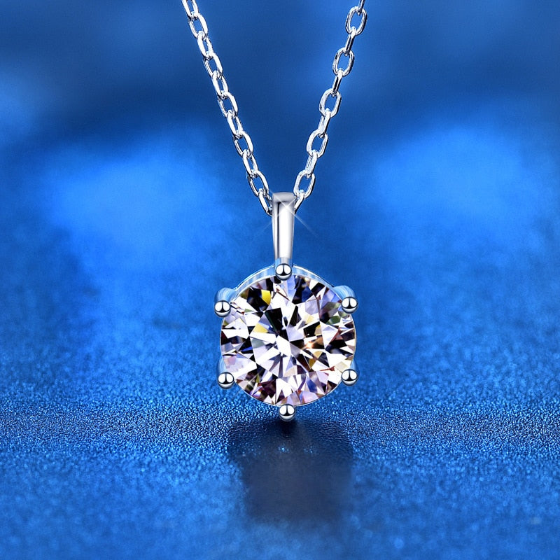 Moissanite Chain Necklace | 1 Ct Moissanite Necklace | Moissanite Fine