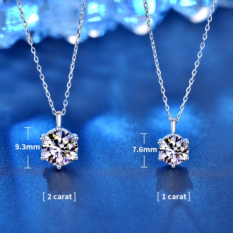 Moissanite Chain Necklace | 1 Ct Moissanite Necklace | Moissanite Fine