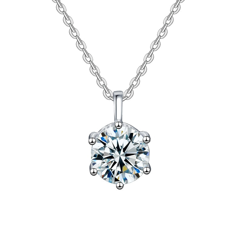 Moissanite Chain Necklace | 1 Ct Moissanite Necklace | Moissanite Fine