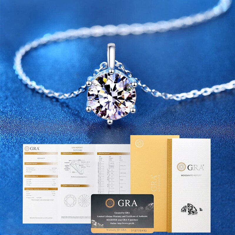 Moissanite Chain Necklace | 1 Ct Moissanite Necklace | Moissanite Fine
