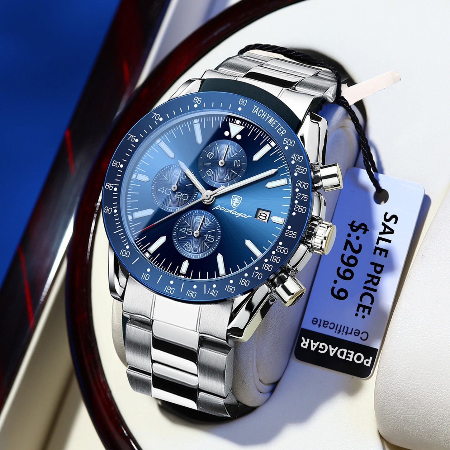 Poedagar Luxury Men Watch High Quality Fashion Chronograph Waterproof