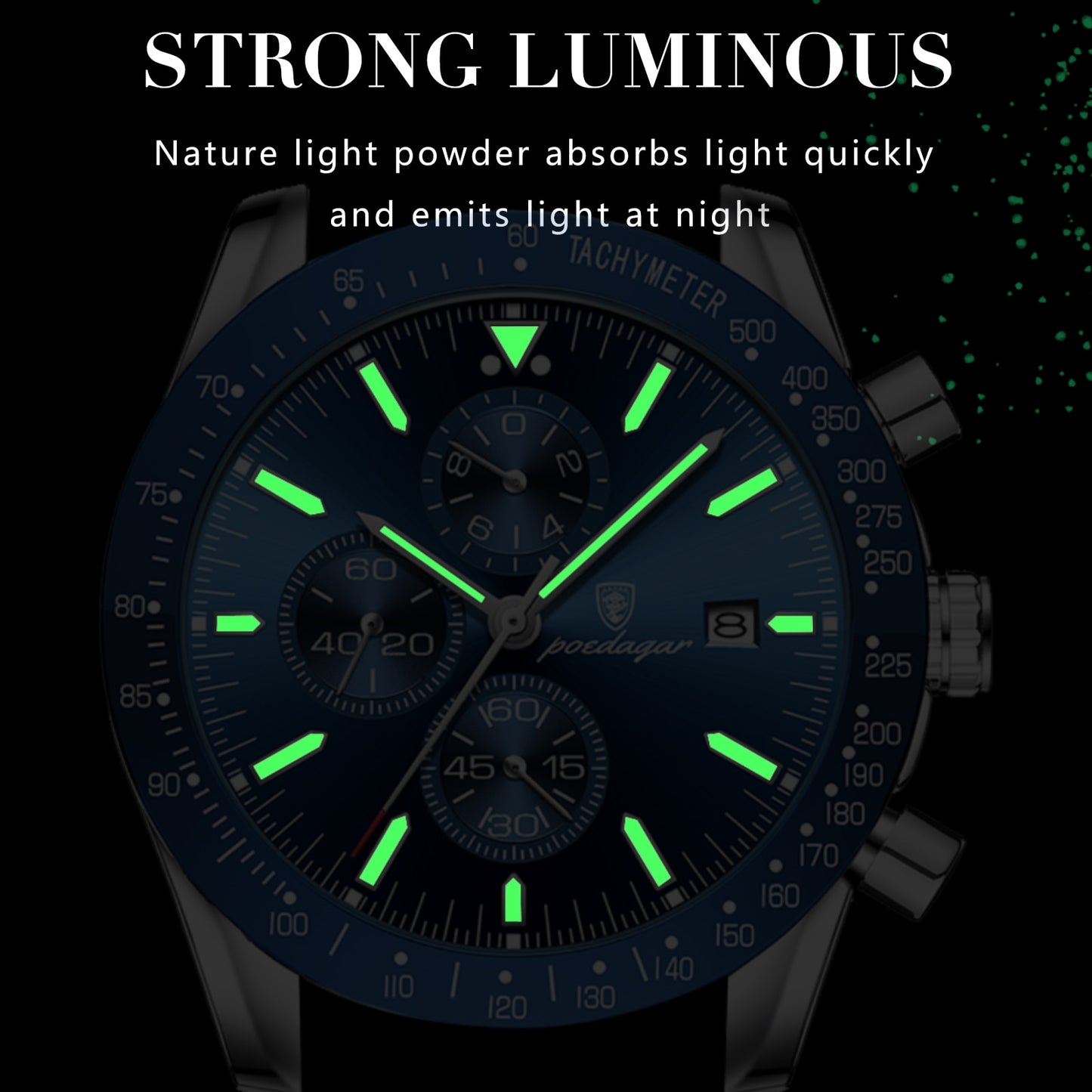 Poedagar Luxury Men Watch High Quality Fashion Chronograph Waterproof