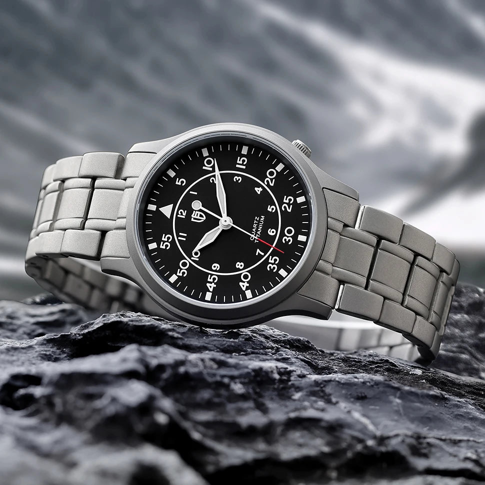 BERNY Titanium Watch for Men AR Coating Sapphire Fashion Wristwatch