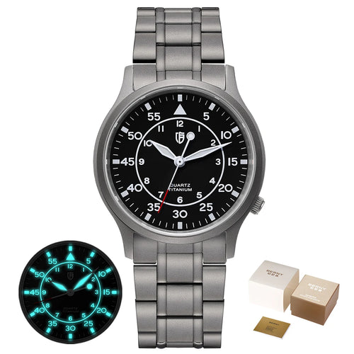 BERNY Titanium Watch for Men AR Coating Sapphire Fashion Wristwatch