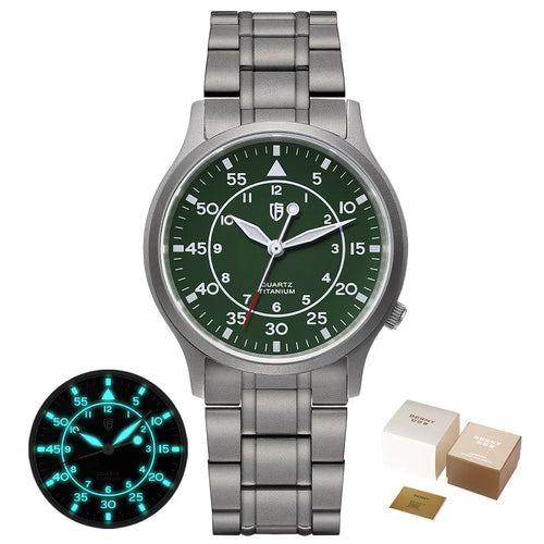 BERNY Titanium Watch for Men AR Coating Sapphire Fashion Wristwatch