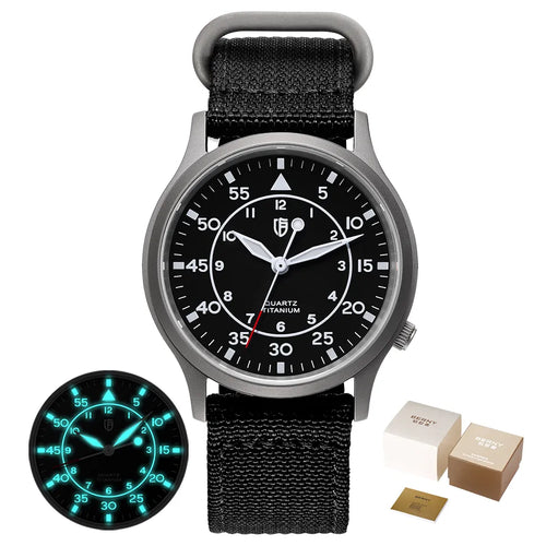 BERNY Titanium Watch for Men AR Coating Sapphire Fashion Wristwatch