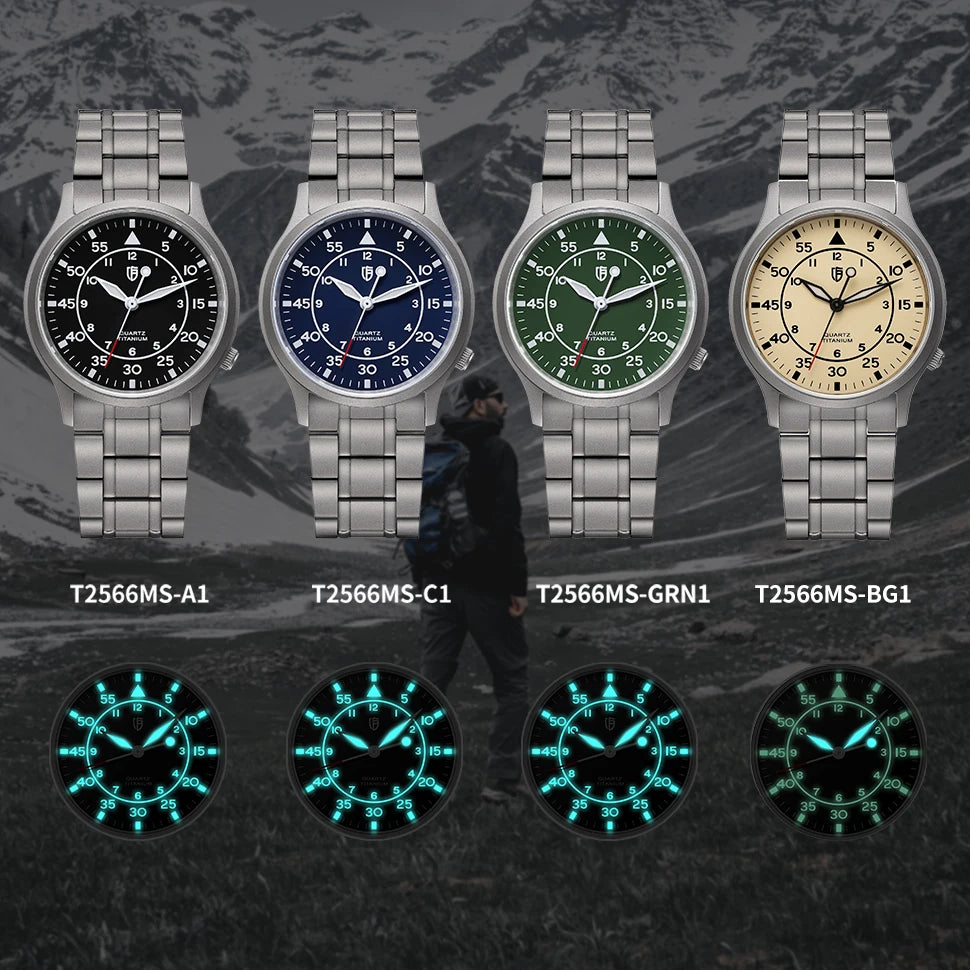 BERNY Titanium Watch for Men AR Coating Sapphire Fashion Wristwatch