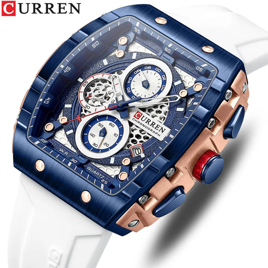 CURREN Top Brand Men's Watches Luxury Square Quartz Wristwatch