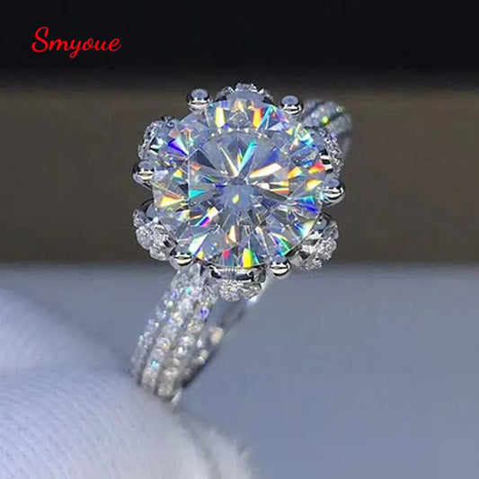 1-5CT Certified Diamond Engagement Ring 18k Women Sterling Silver