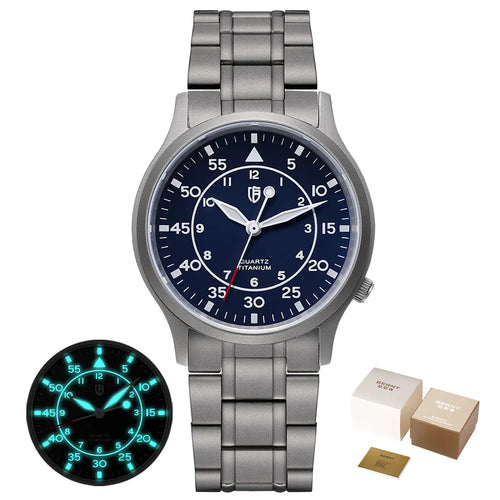 BERNY Titanium Watch for Men AR Coating Sapphire Fashion Wristwatch