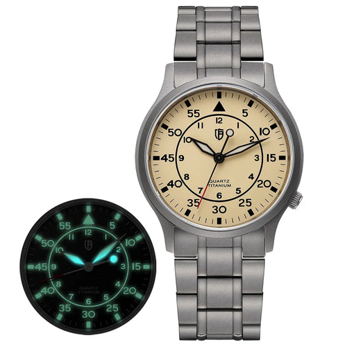 BERNY Titanium Watch for Men AR Coating Sapphire Fashion Wristwatch