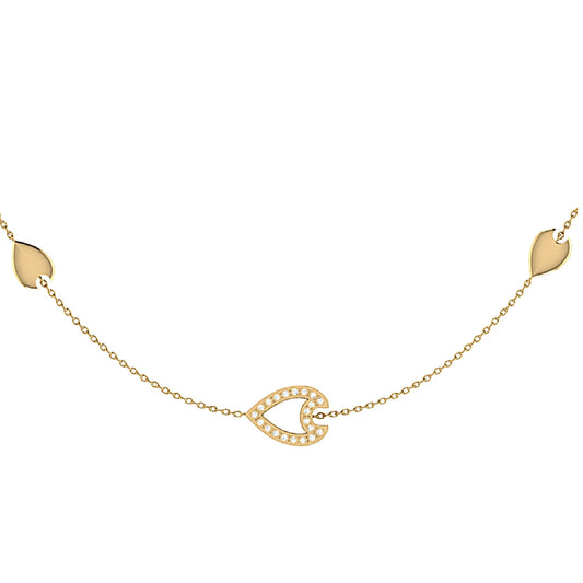 Avani Open Raindrop Layered Diamond Necklace in 14K Yellow Gold