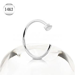 14Kt White Gold Nose Hoop Ring